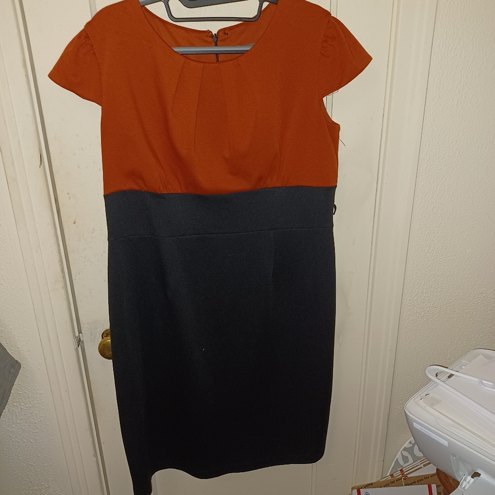 Roz & Ali Black and Orange Dress sz 12 - Picture 1 of 3